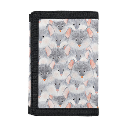Watercolor Rat Pattern Print Trifold Wallet