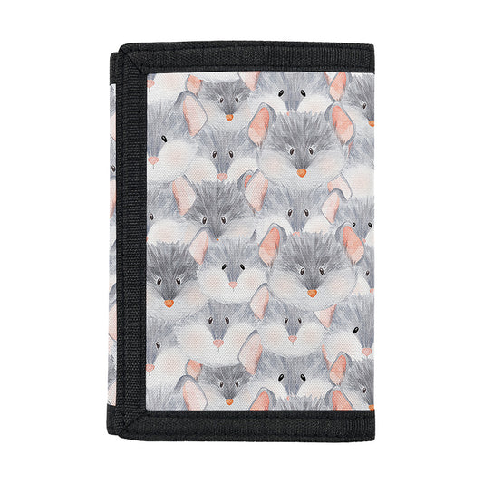 Watercolor Rat Pattern Print Trifold Wallet