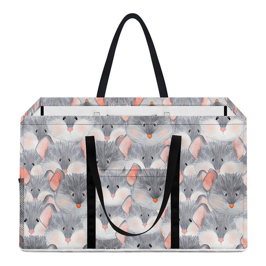 Watercolor Rat Pattern Print Utility Tote Bag