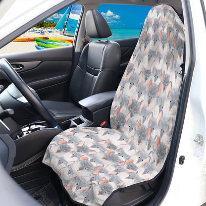 Watercolor Rat Pattern Print Waterproof Car Seat Cover