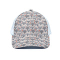 Watercolor Rat Pattern Print White Mesh Trucker Hat
