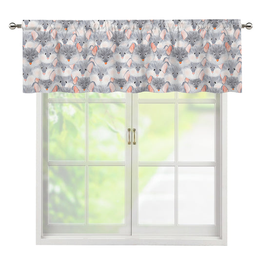 Watercolor Rat Pattern Print Window Valance