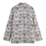 Watercolor Rat Pattern Print Women's Blazer