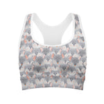 Watercolor Rat Pattern Print Women's Sports Bra