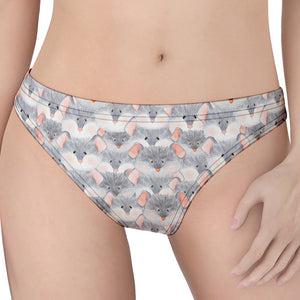 Watercolor Rat Pattern Print Women's Thong