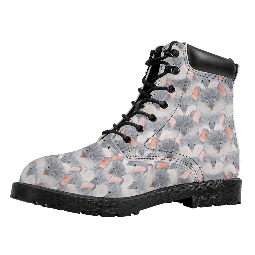 Watercolor Rat Pattern Print Work Boots