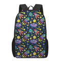Watercolor Rocket Pattern Print 17 Inch Backpack