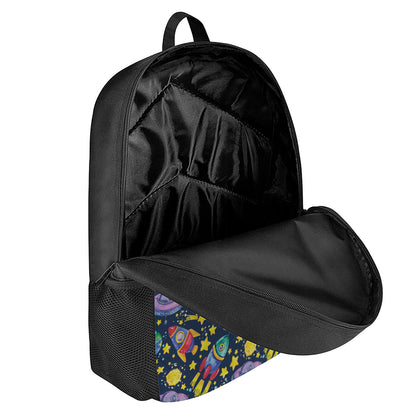 Watercolor Rocket Pattern Print 17 Inch Backpack