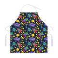 Watercolor Rocket Pattern Print Adjustable Apron