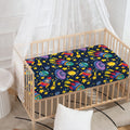 Watercolor Rocket Pattern Print Baby Crib Sheet