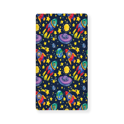 Watercolor Rocket Pattern Print Baby Crib Sheet