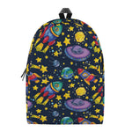 Watercolor Rocket Pattern Print Backpack