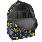 Watercolor Rocket Pattern Print Backpack