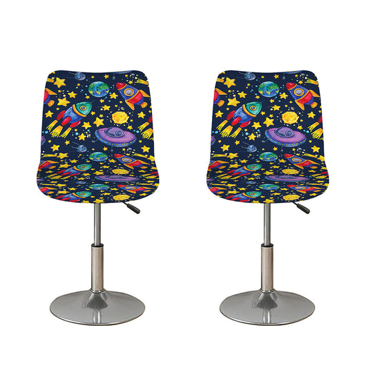 Watercolor Rocket Pattern Print Bar Stool Covers