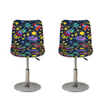 Watercolor Rocket Pattern Print Bar Stool Covers