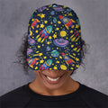 Watercolor Rocket Pattern Print Baseball Cap