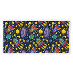 Watercolor Rocket Pattern Print Beach Towel