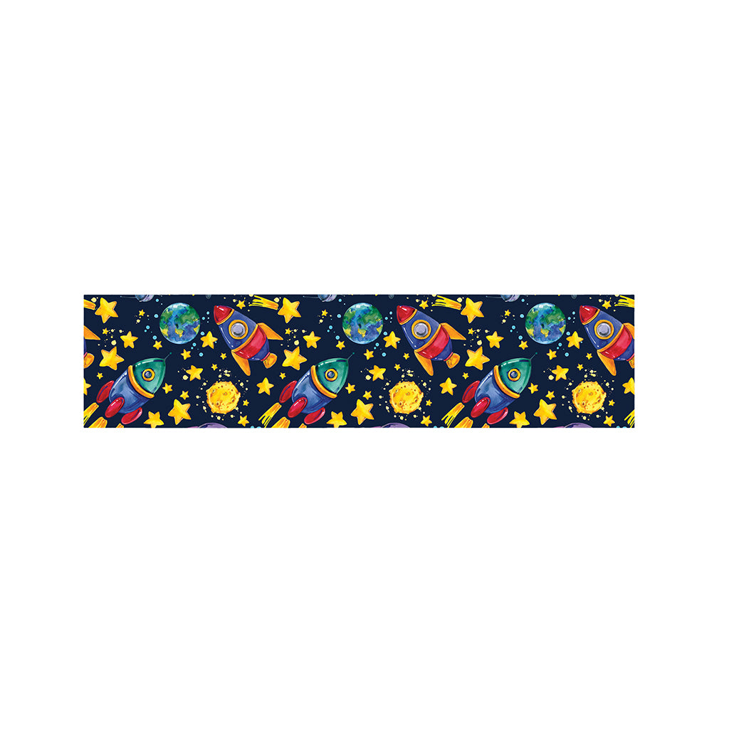 Watercolor Rocket Pattern Print Bed Runner