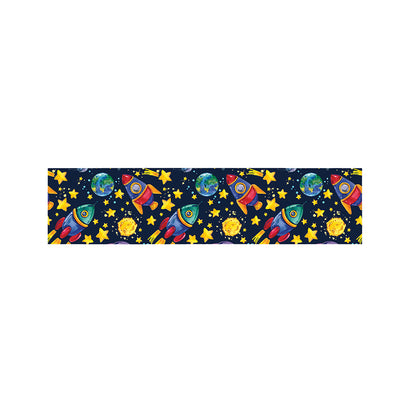 Watercolor Rocket Pattern Print Bed Runner