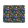 Watercolor Rocket Pattern Print Bifold Wallet