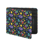 Watercolor Rocket Pattern Print Bifold Wallet