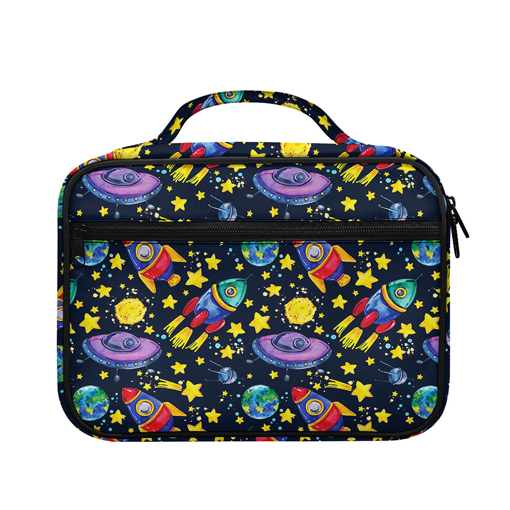 Watercolor Rocket Pattern Print Briefcase Bible Bag
