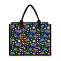 Watercolor Rocket Pattern Print Canvas Tote Bag
