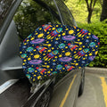 Watercolor Rocket Pattern Print Car Side Mirror Covers