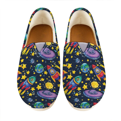 Watercolor Rocket Pattern Print Casual Shoes