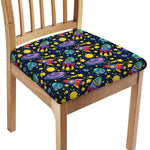 Watercolor Rocket Pattern Print Chair Cushion Cover