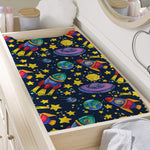 Watercolor Rocket Pattern Print Changing Pad Cover