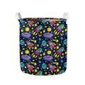 Watercolor Rocket Pattern Print Collapsible Laundry Basket