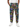 Watercolor Rocket Pattern Print Cotton Sweatpants