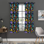 Watercolor Rocket Pattern Print Curtain