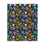 Watercolor Rocket Pattern Print Curtain