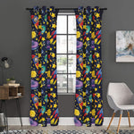 Watercolor Rocket Pattern Print Curtain