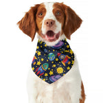 Watercolor Rocket Pattern Print Dog Bandana