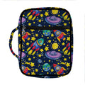 Watercolor Rocket Pattern Print Front Pocket Bible Bag