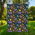 Watercolor Rocket Pattern Print Garden Flag