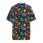 Watercolor Rocket Pattern Print Hawaiian Shirt