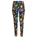 Watercolor Rocket Pattern Print High-Waisted Pocket Leggings