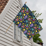 Watercolor Rocket Pattern Print House Flag