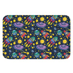Watercolor Rocket Pattern Print Indoor Door Mat