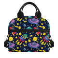 Watercolor Rocket Pattern Print Insulated Lunch Bag