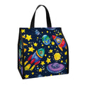 Watercolor Rocket Pattern Print Insulated Lunch Tote