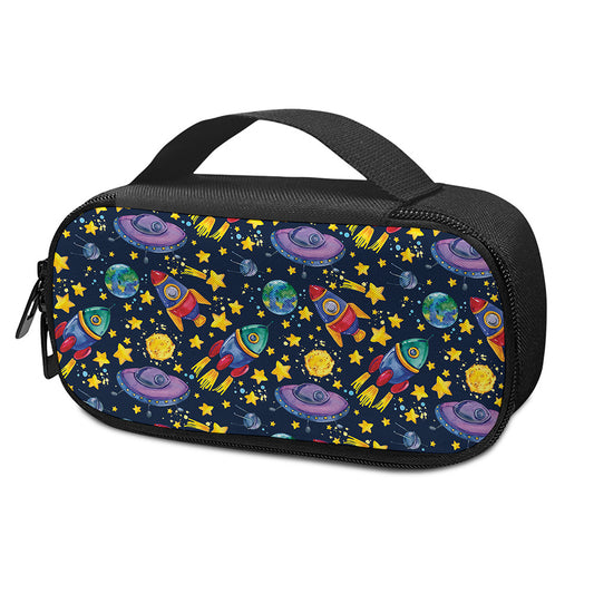 Watercolor Rocket Pattern Print Insulin Cooler Travel Case