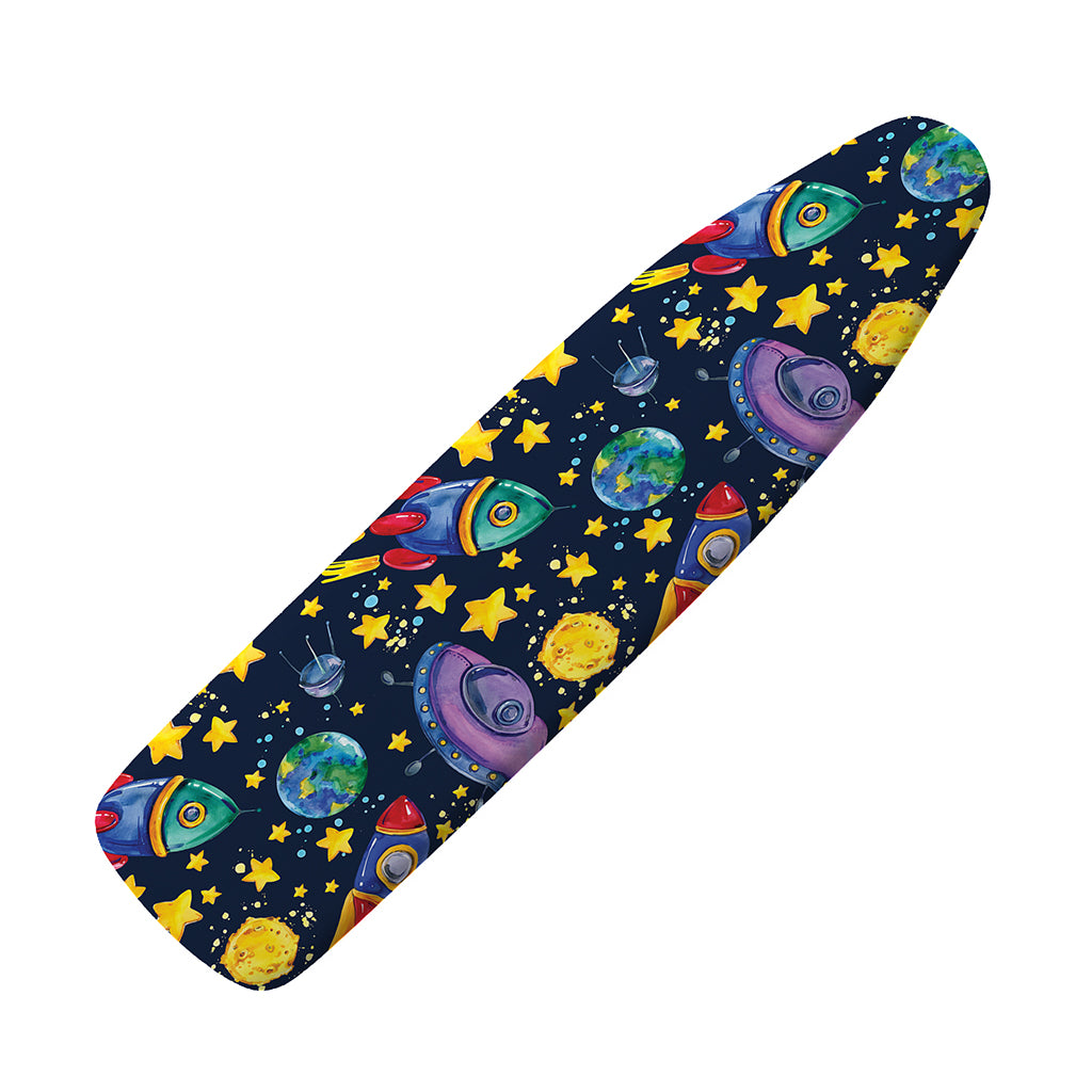 Watercolor Rocket Pattern Print Ironing Board Cover