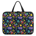 Watercolor Rocket Pattern Print Laptop Sleeve With Handle