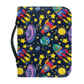 Watercolor Rocket Pattern Print Leather Bible Cover