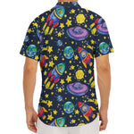 Watercolor Rocket Pattern Print Men's Deep V-Neck Shirt